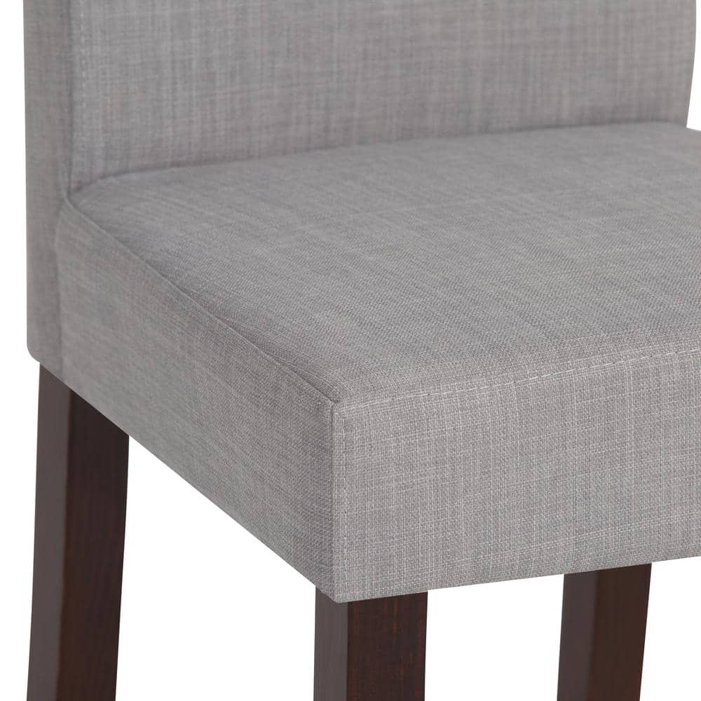 Elegant Dove Grey Linen Upholstered Parsons Dining Chair