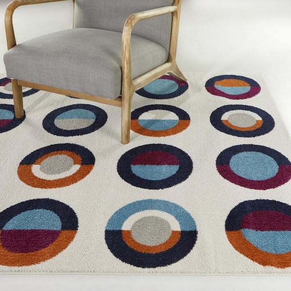 Curie Multicolor 5 ft. x 7 ft. Geometric Area Rug