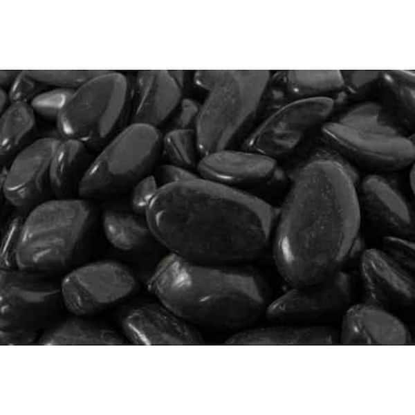 Unbranded 0.25 cu. ft. 0.5 in. to 1.5 in. 20 lbs. Black Super Polished Pebbles (54-Pack Pallet)