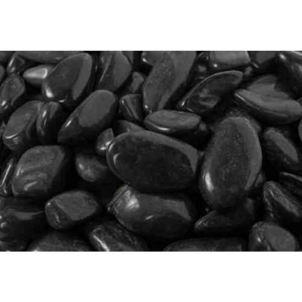 Unbranded 0.25 cu. ft. 1 in. to 2 in. 20 lbs. Black Super Polished Pebbles (108-Pack Pallet)