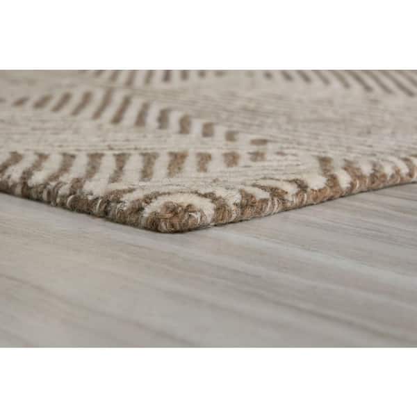 Jadott Beige 5 ft. x 7 ft. Geometric Area Rug