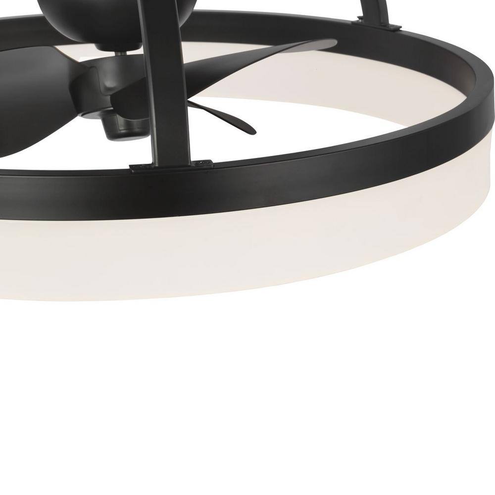 Matte Black 20" LED Ceiling Fan with Remote and Light