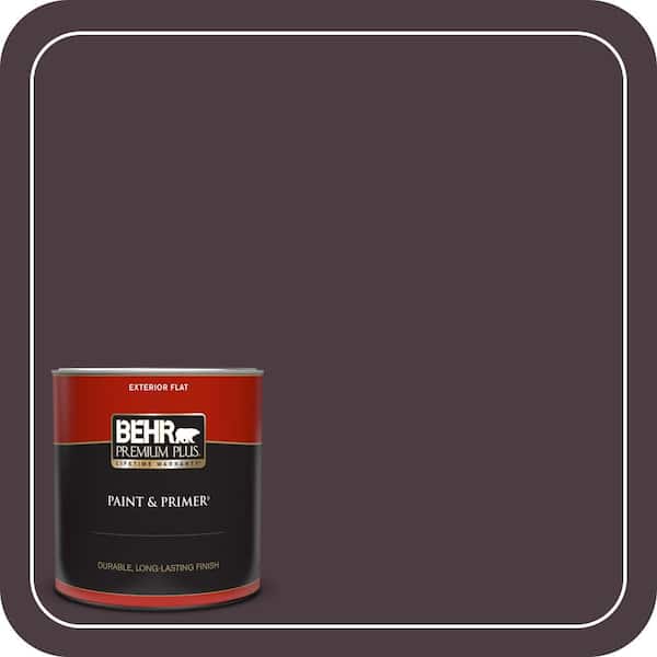 BEHR PREMIUM PLUS 1 qt. #T18-04 Nocturne Shade Flat Exterior Paint ...
