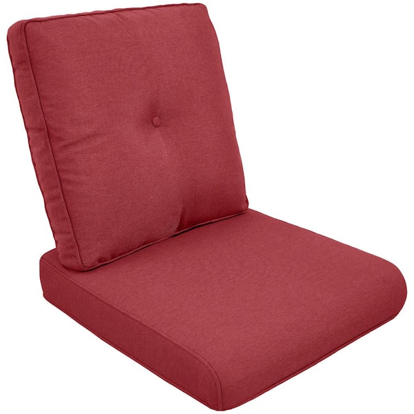 Opohoro ArcoBay 22 in. x 25 in. x 4 in. 2-Piece Deep Seating Outdoor Lounge Chair Replacement Cushion Set in Red