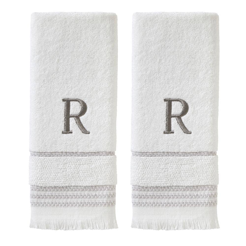 Monogram Embroidered White Bathroom Hand Towel – Linen and Letters