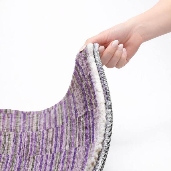 Dream Shag Premium Machine Washable Abstract ADS816 Purple 9 ft. x 12 ft. Area Rug