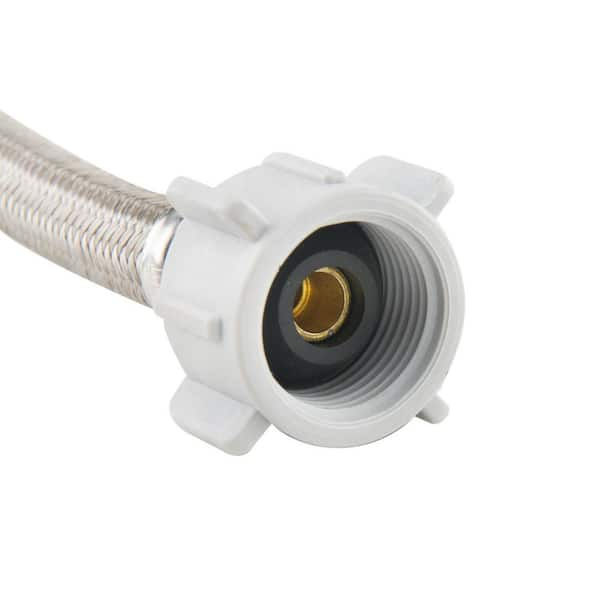 The Plumber's Choice Toilet Connector Water Line 3/8 in. x 7/8 in. Female Compression Balcock Nut Toilet Supply Line 20 in., Braided Stainless Steel NL-27420