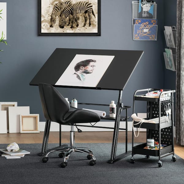 Studio Designs Zenith 42 in. W Drawing/ Writing Desk in Black with 