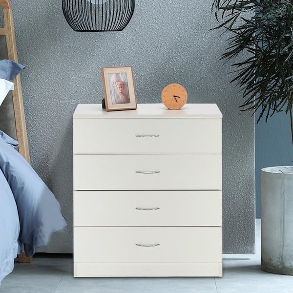 modern 4 drawer dresser white room essentials Amazon.com: Gizoon 4 Drawer Dresser for Bedroom, Sturdy White Chest of Drawers with Anti-Tip Device, Modern Large Capacity Storage Furniture for Closet, Embedded Handles, Space-Saving Design, Wooden Finish, White : Home &