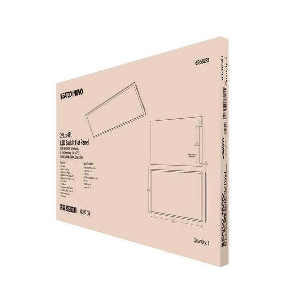 Nuvo Lighting 65328-2X4 Backlit Panel Frame Kit – White Mounting Frame For 2' X 4' LED Flat Panel Fixtures – Indoor Commercial Or Residential Use
