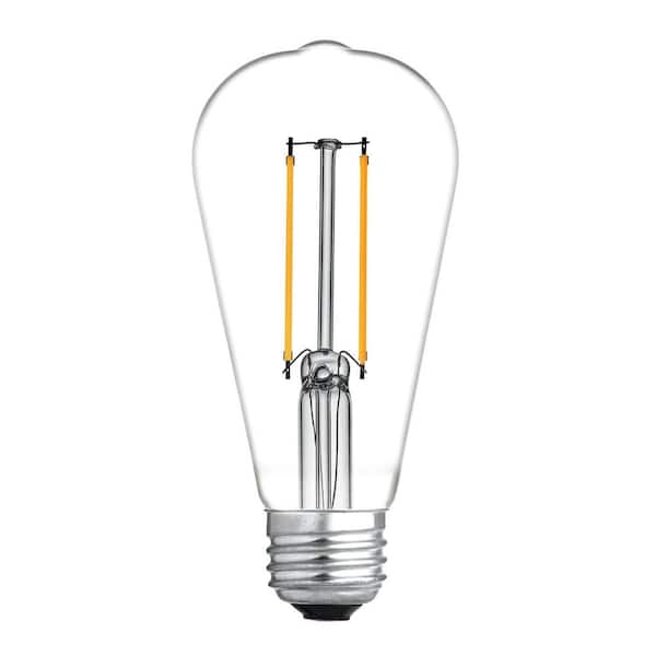 60.0-Watt Equivalent ST19 Straight Tapered Edison style LED Light Bulb Dimmable Bulb 2-Pack