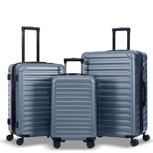 3-Piece Steel Gray Spinner Wheels Luggage Set