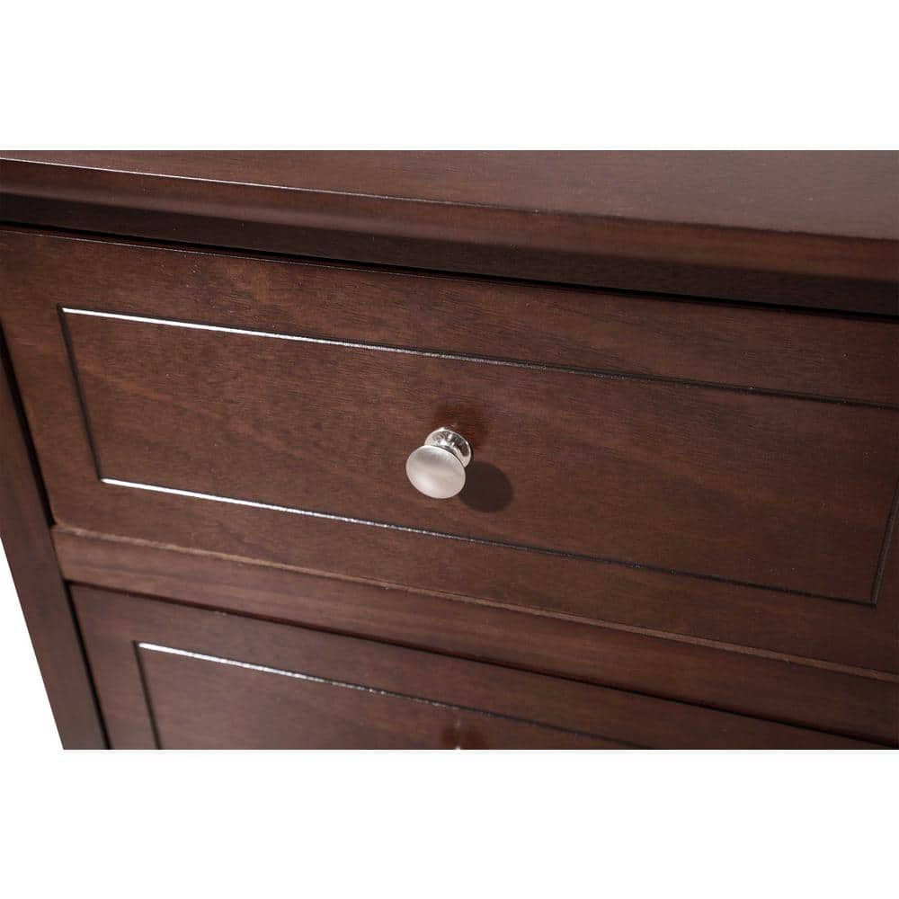 Daniel Cappuccino 3-Drawer Solid Wood Nightstand