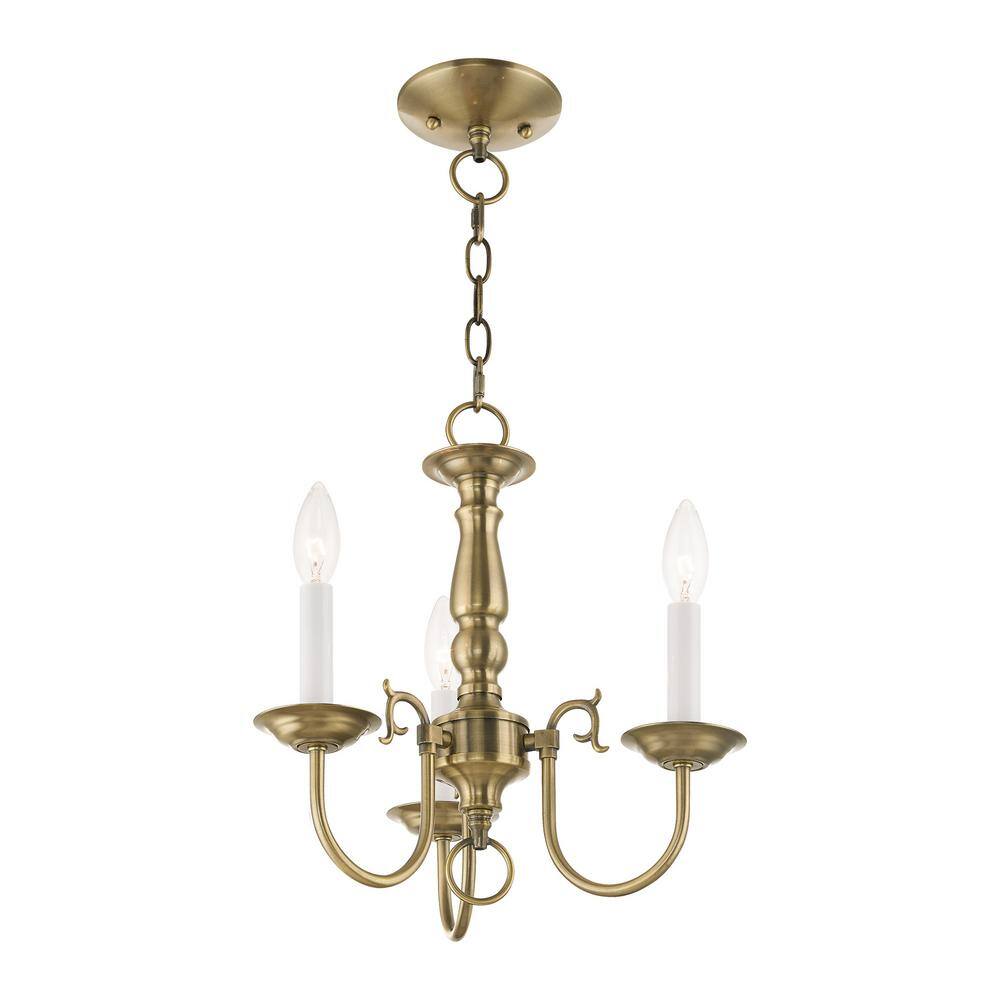 Antique Brass 14'' Mini Candle Chandelier