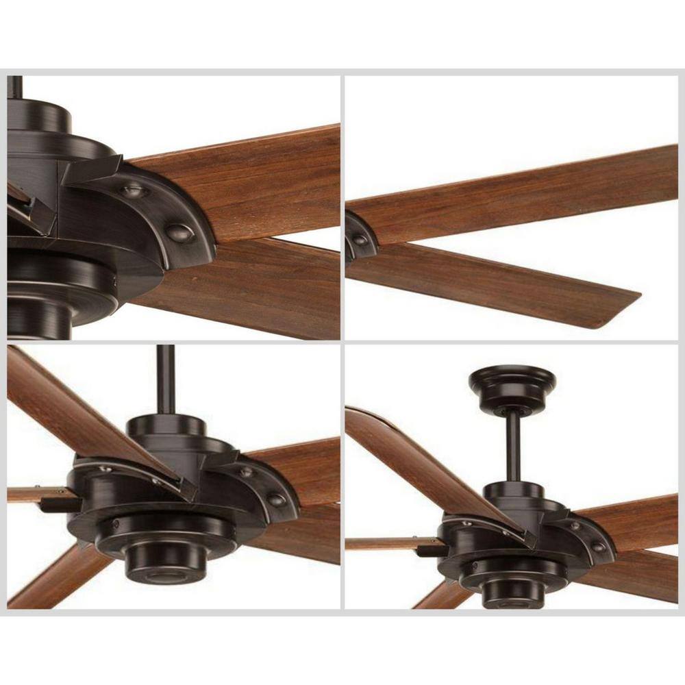 Ellwood 68" Antique Bronze Ceiling Fan with Walnut Blades