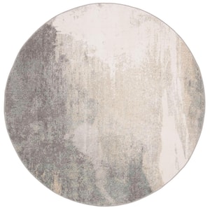 Jasper Gray/Gold 5 ft. x 5 ft. Round Abstract Gradient Area Rug