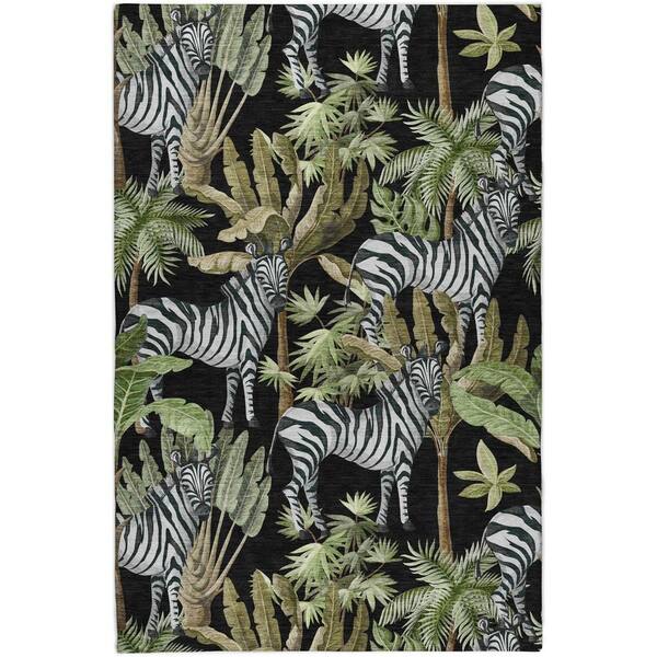 Dream Shag Premium Machine Washable Abstract ADS208 Midnight 3 ft. x 5 ft. Area Rug