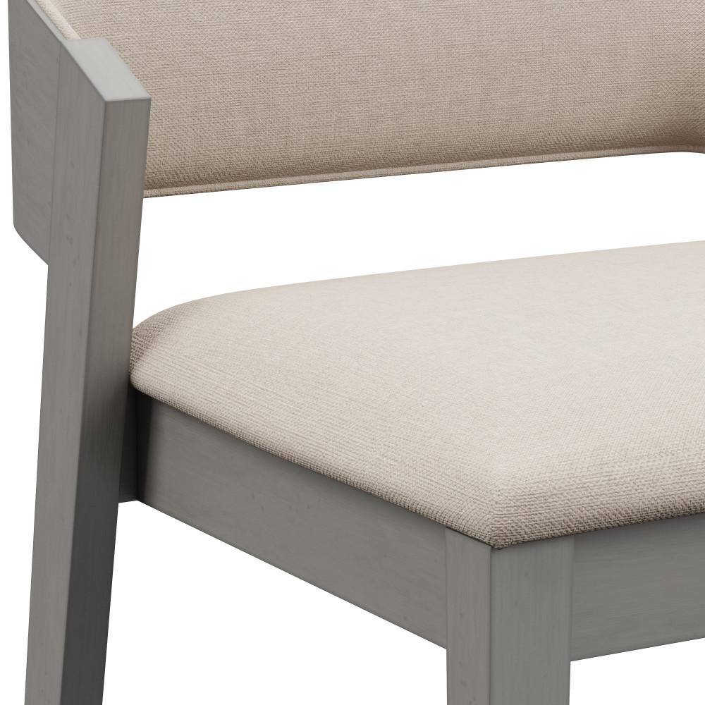 Distressed Gray Wood Saddle Style Counter Stool