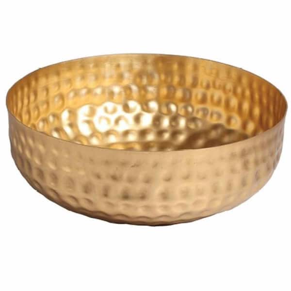 HomeRoots Amelia 17 in. W x 6 in. H x 17 in. D Round Silver Stainless Steel Bowls