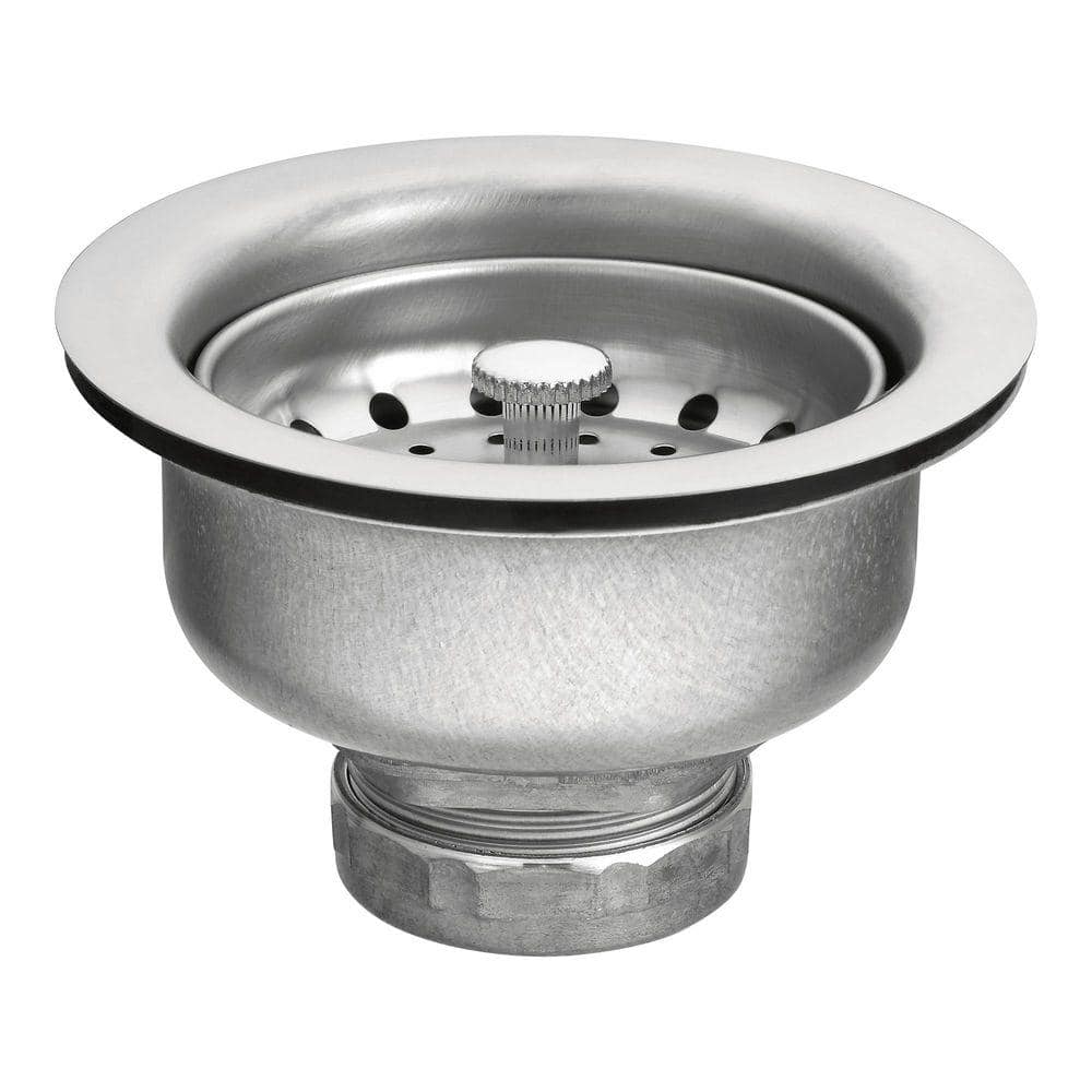 Moen 3 1 2 In Stainless Steel Basket Strainer With Drain Assembly In Satin 22037 The Home Depot