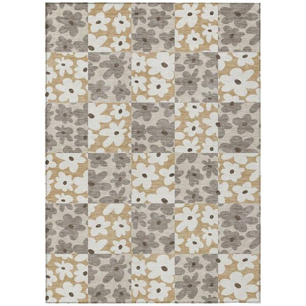 Chantille Machine Washable Indoor/Outdoor Abstract ACN2476 Beige 3 ft. x 5 ft. Area Rug