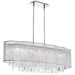 Chester 8-Light Polished Chrome Pendant with Silver Organza Shades
