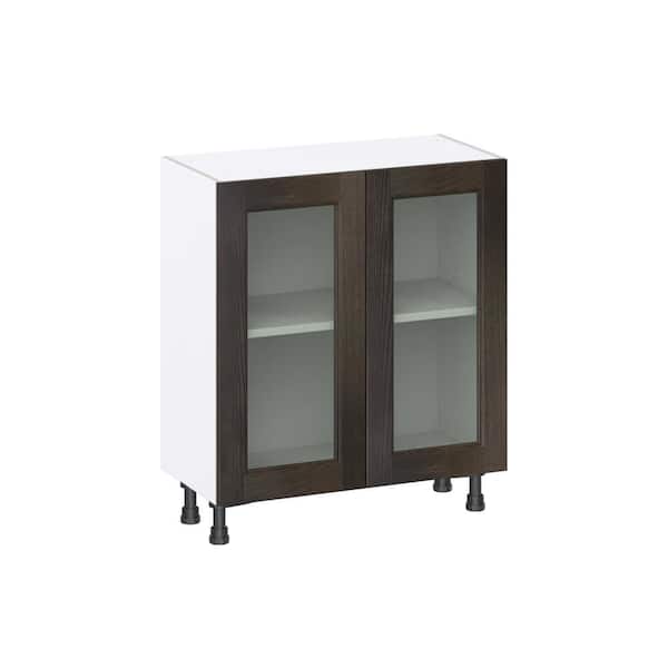 J COLLECTION Lincoln Chestnut Solid Wood Assembled Shallow Base Kitchen Cabinet with 2 Doors (24 in. W x 34.5 in. H x 14 in. D)