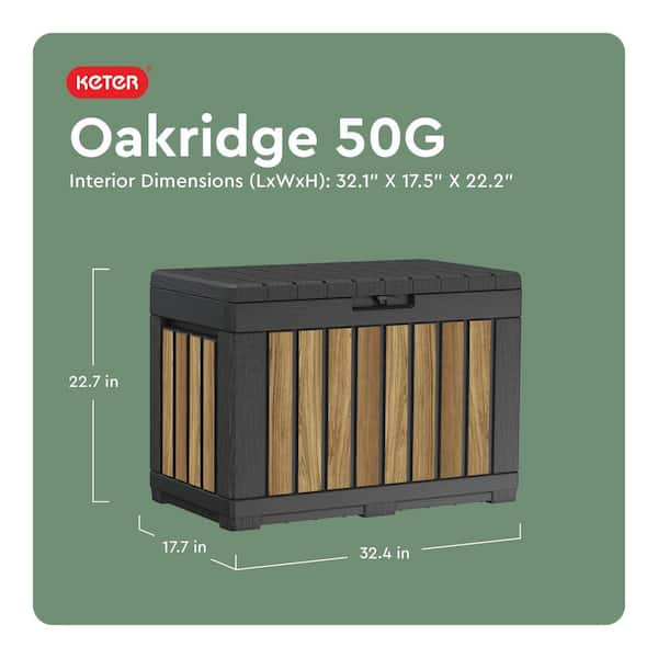 Oakridge 50 gal. Oak Resin Deck Box