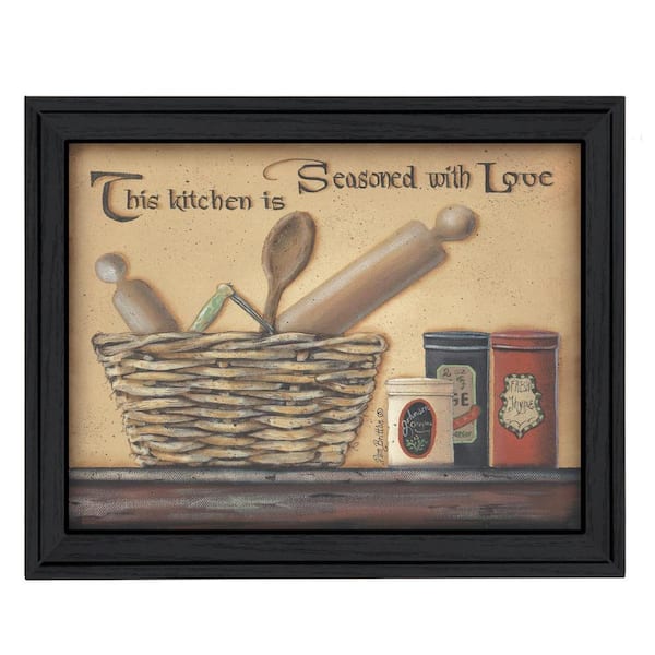 HomeRoots Charlie Seasoned with Love 1-Piece Framed Wall Art 15 in. x 19 in.