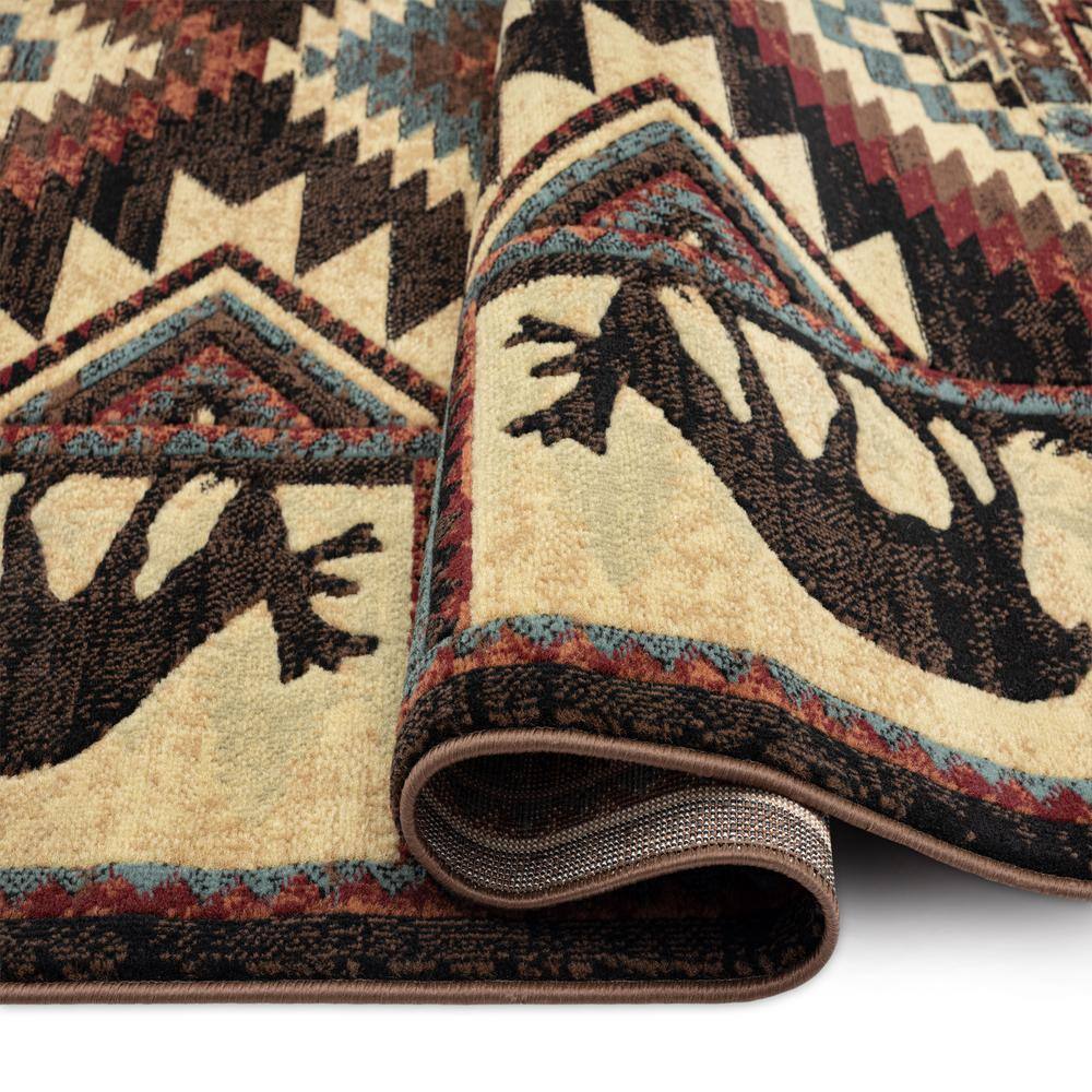 Buffalo Southwest Lodge Wildlife 94" Red Synthetic Area Rug