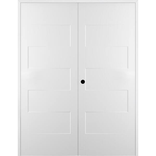 Belldinni Lester 48 in. x 80 in. Right Handed Active Hollow Core Snow White Finished Composite Double Prehung Interior Door