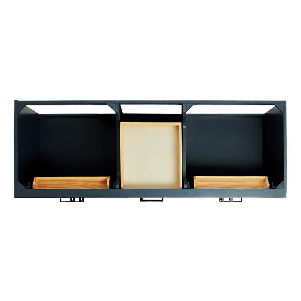 Midnight Blue 61" Freestanding Double Basin Vanity with Marble Top