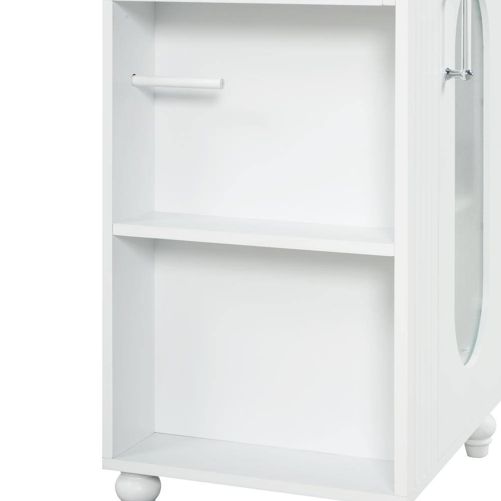 White MDF Freestanding Bathroom Vanity with Ceramic Sink