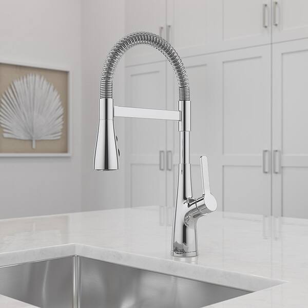 Neera Single-Handle Culinary Pull-Down Sprayer Kitchen Faucet in Polished Chrome