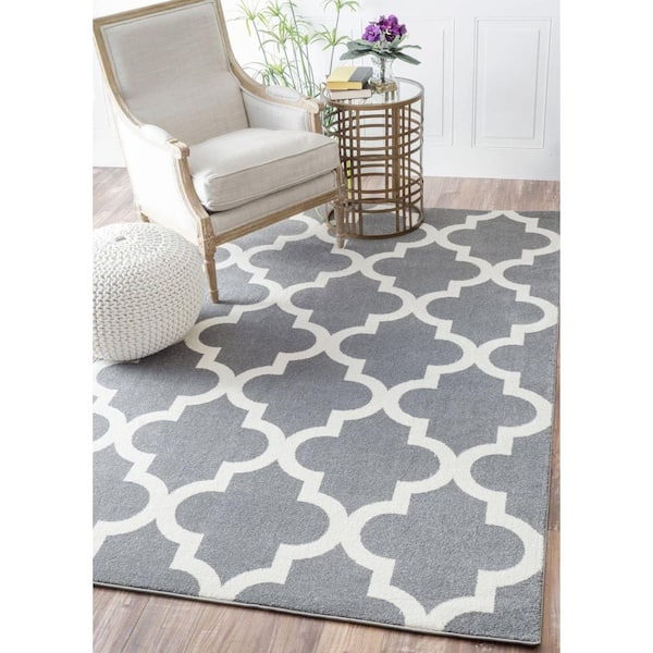 Ivy Moroccan Trellis Gray 5 ft. x 8 ft. Area Rug