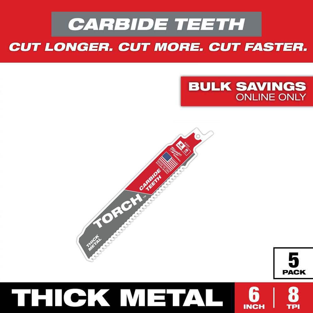 Milwaukee 6 in. 8 TPI TORCH Carbide Teeth Thick Metal Cutting