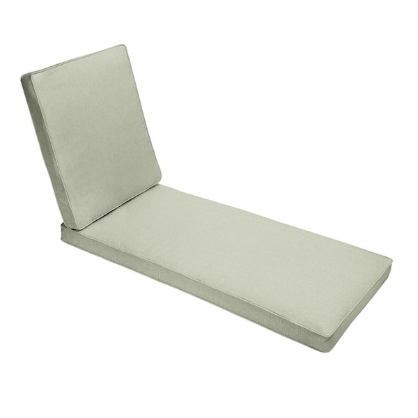 SORRA HOME 73 x 24 x 3 Outdoor Chaise Lounge Cushion in Sunbrella Revive Stem