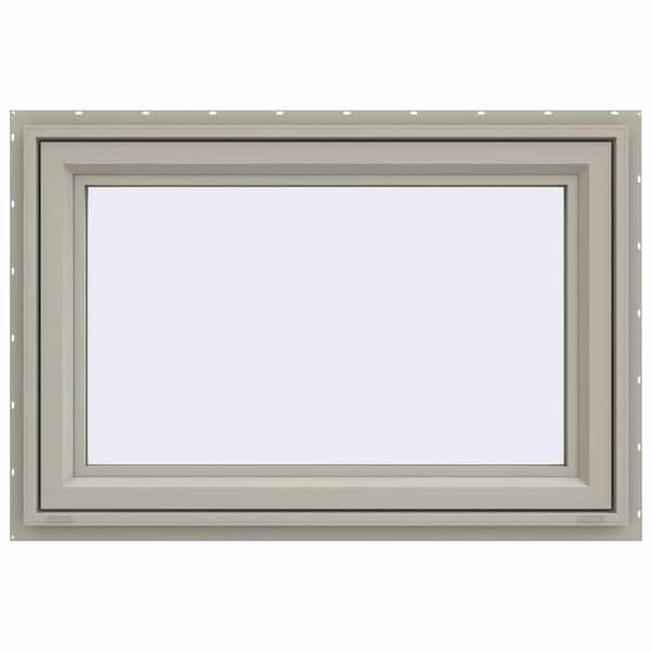 JELD-WEN 47.5 in. x 29.5 in. V-4500 Series Desert Sand Vinyl Awning Window with Fiberglass Mesh Screen