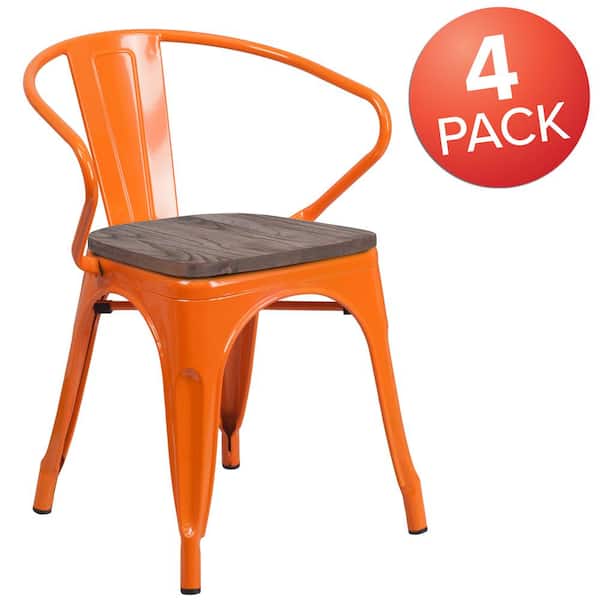 Carnegy Avenue Orange Restaurant Chairs (Set of 4)