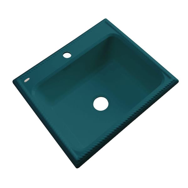 Thermocast Wentworth Drop-In Acrylic 25 in. 1-Hole Single Bowl Kitchen Sink in Teal