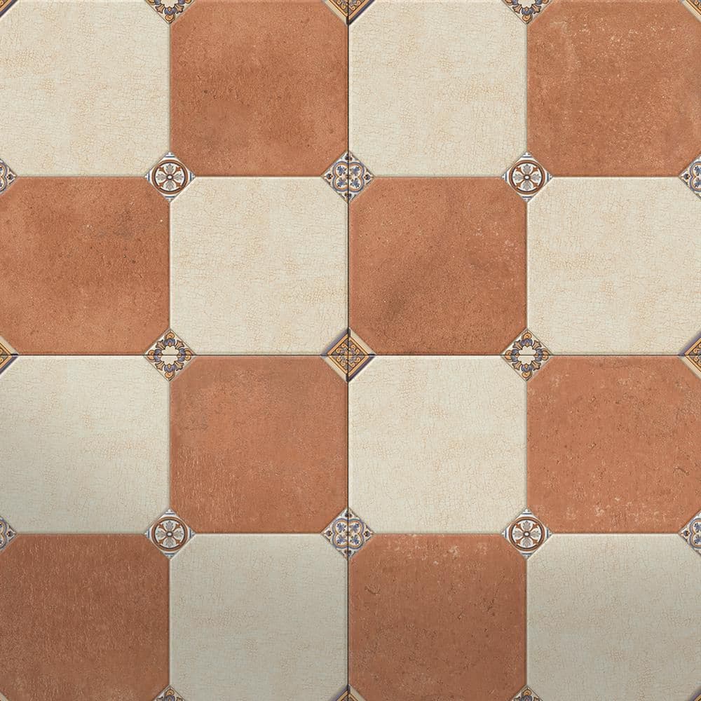 Merola Tile Manises Decor Mix 13-1/8 in. x 13-1/8 in. Porcelain Floor ...