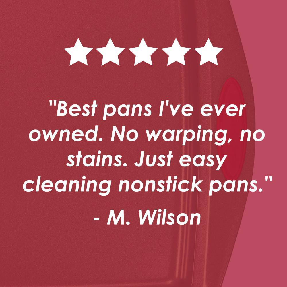 Gray Nonstick Rectangular Baking Pan with Red Silicone Grips