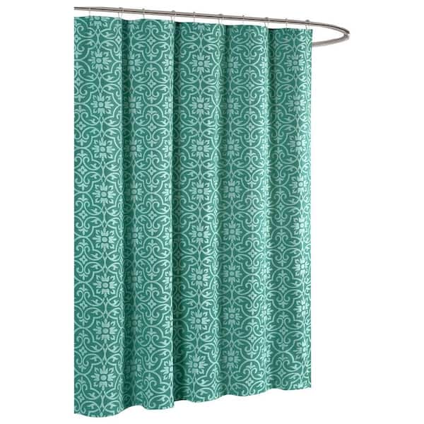 L Soft Fabric Shower Curtain Teal, Palm Tree Shower Curtain Target