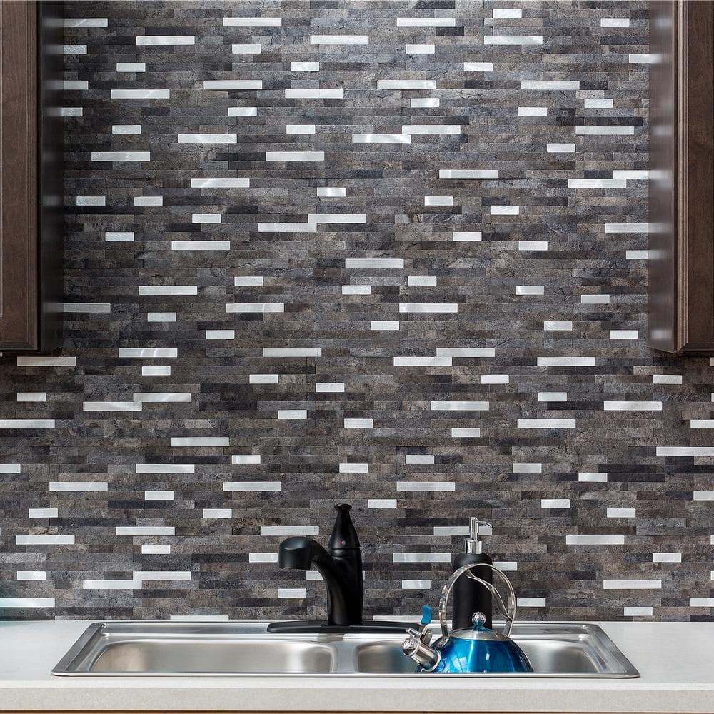 Oyster Composite Peel and Stick Backsplash Tile, 12in x 5.8in