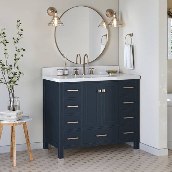 ARIEL Cambridge 43 in. W x 22 in. D x 36 in. H Vanity in Midnight Blue ...