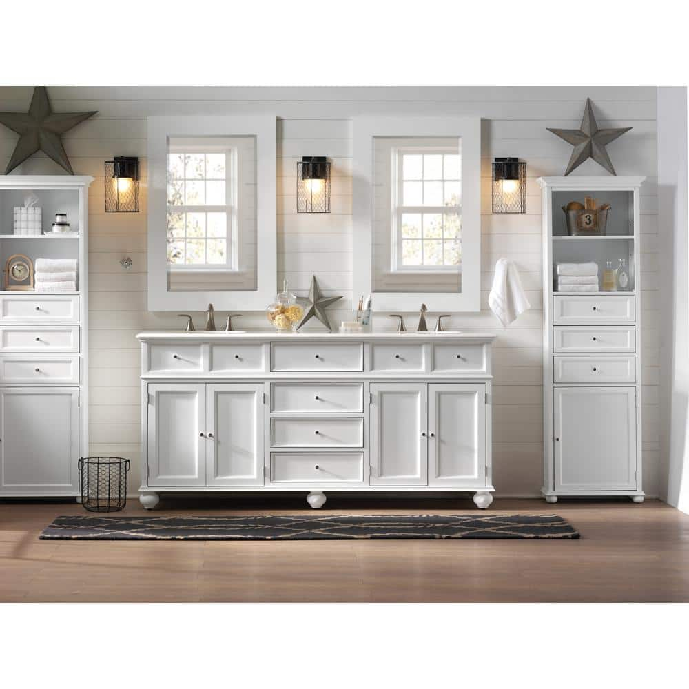 Wyndham Collection WCV232372DWHCXSXXMXX Avery 72 inch Double Bathroom Vanity in White No Countertop No Sinks and No Mirror