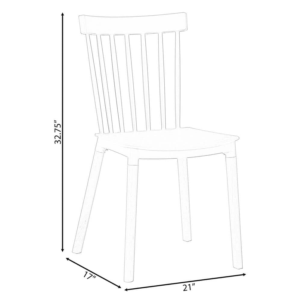 White High Slat Back Windsor Side Chair Set