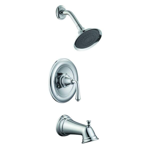 Design House Eden Single-Handle 1-Spray Tub and Shower Faucet in Polished Chrome (Valve Included)