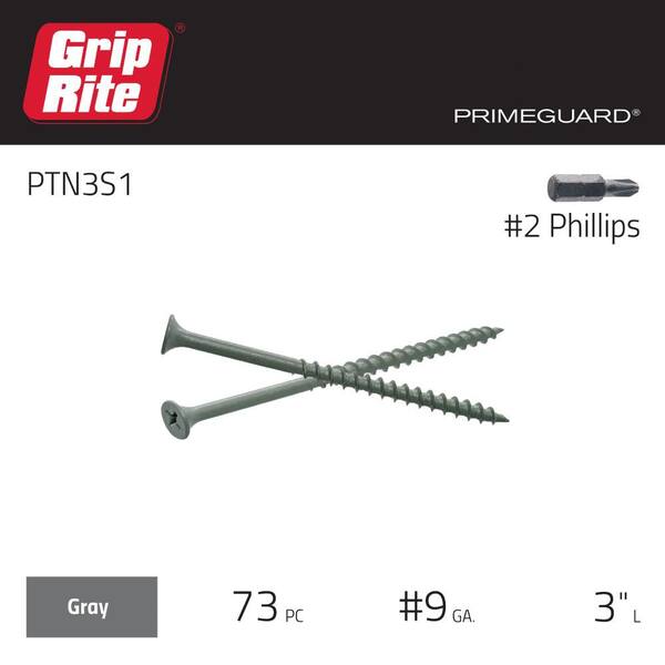 Grip Rite #3x9 High Performance Composite Deck Screws – T20 Star Drive, Tan (LN3CST1)