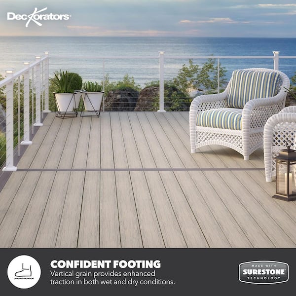 Voyage 1 in. x 6 in. x 12 in. Tundra Gray Composite Deck Board Sample